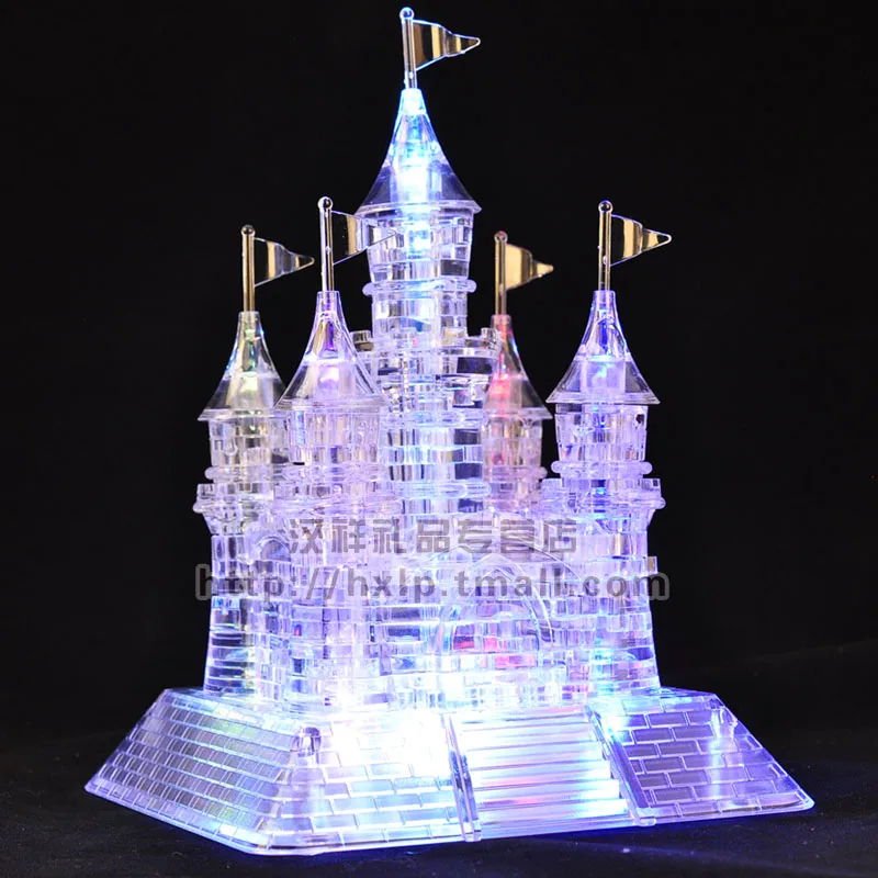 3D Трехмерная Хрустальная головоломка/флэш Музыка замок/105 собранная модель|crystal
