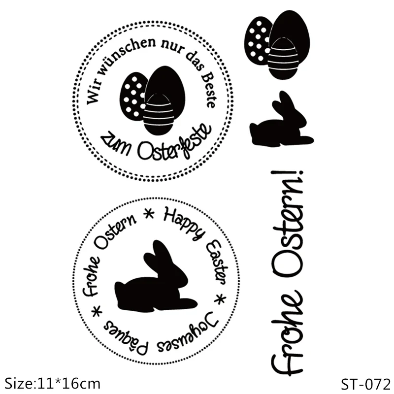 

AZSG German Happy Easter Rabbit/Eggs Clear Stamps/Seals For DIY Scrapbooking/Card Making/Album Decorative Silicone Stamp Craft