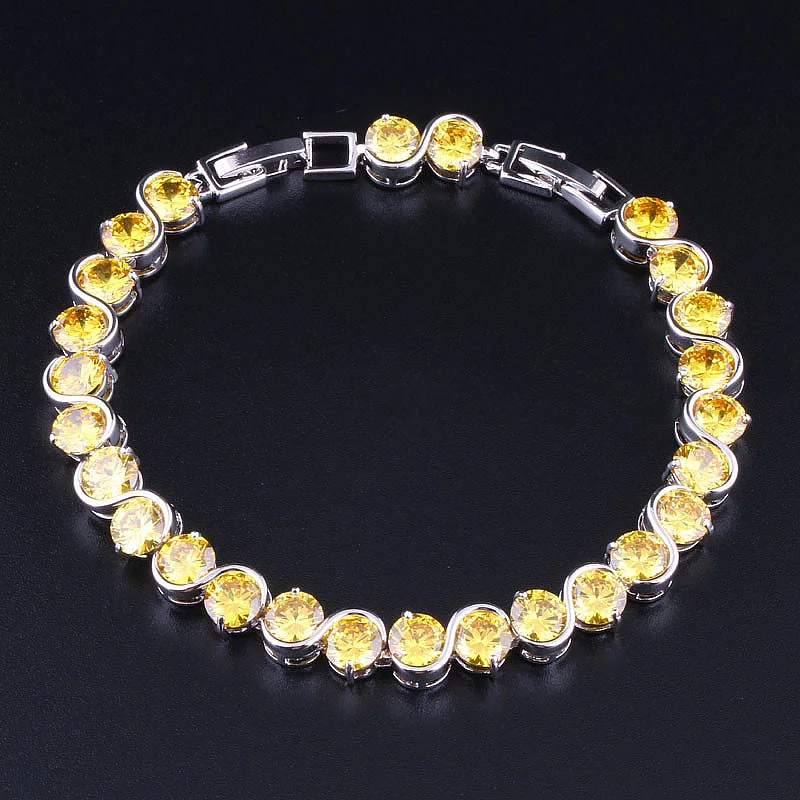 Женский ювелирный комплект из колье серёг и браслета с фианитом|jewelry sets|4pcs jewelry