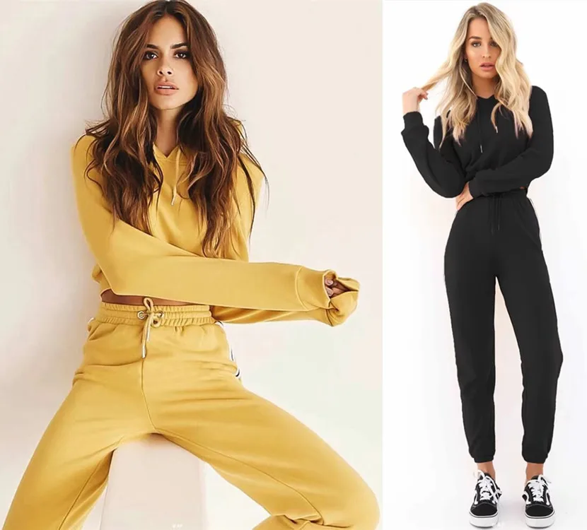 Осень 2017 г. Для женщин топ и Брюки для девочек кофты лоскутное спортивные пот