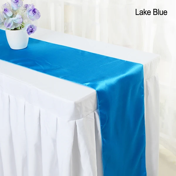Lake Blue 1 шт. атласная настольная дорожка Современные хрустальные люстры для дома вечерние Украшение стола, свадьбы, Рождества, украшение 30x275 см - Цвет: Lake Blue