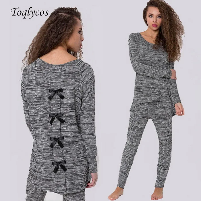 Европейская и американская Женская мода 2019 весенний костюм с бантом на спине