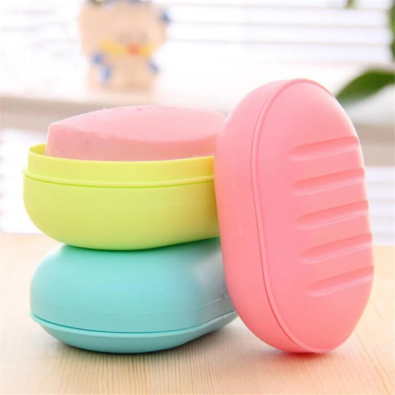 

HOMETREE Candy Colors Cute Cartoon Soap Dish Box Case Holder Wash Dust-proof Shower Home Bathroom Accessories Set Soap Dish H129
