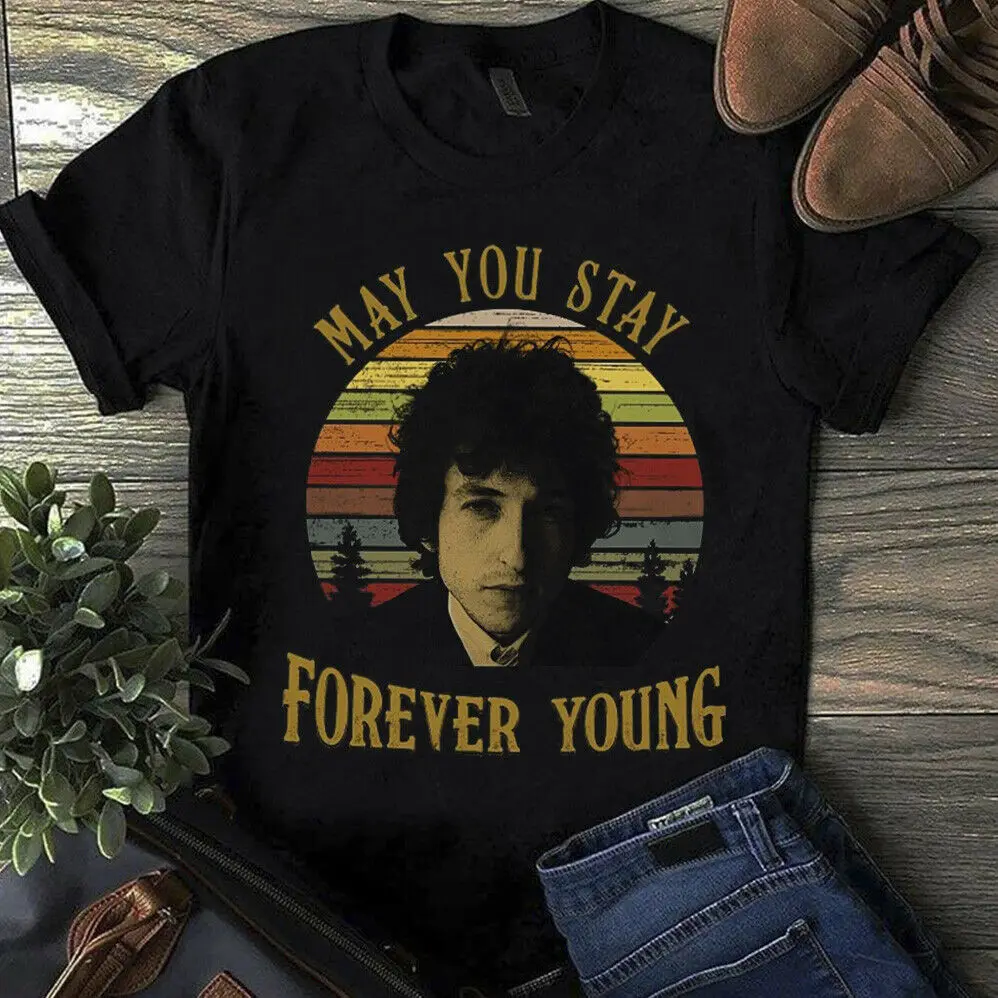 Боб Дилан может быть вы останетесь навсегда молодой Винтаж Мужская черная