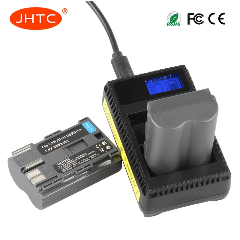 Батарея BP-511 BP 511 BP511 BP511A BP-511A Батарея или ЖК-дисплей USB Зарядное устройство для цифровой однообъективной зеркальной камеры Canon EOS 50D 40D 30D 20Da 20D 10D 5D 300D