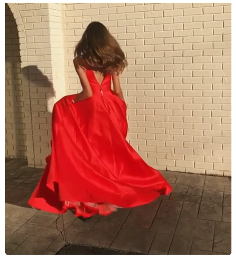 Красное вечернее платье V шеи выпускного вечера платье длиной до пола Vestidos Para Formatura женское вечернее платье без спины платья