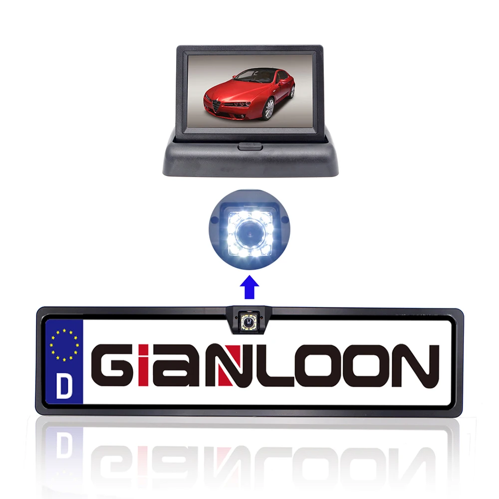 Складной автомобильный монитор Gianloon 4 3 дюйма + камера заднего вида ночного