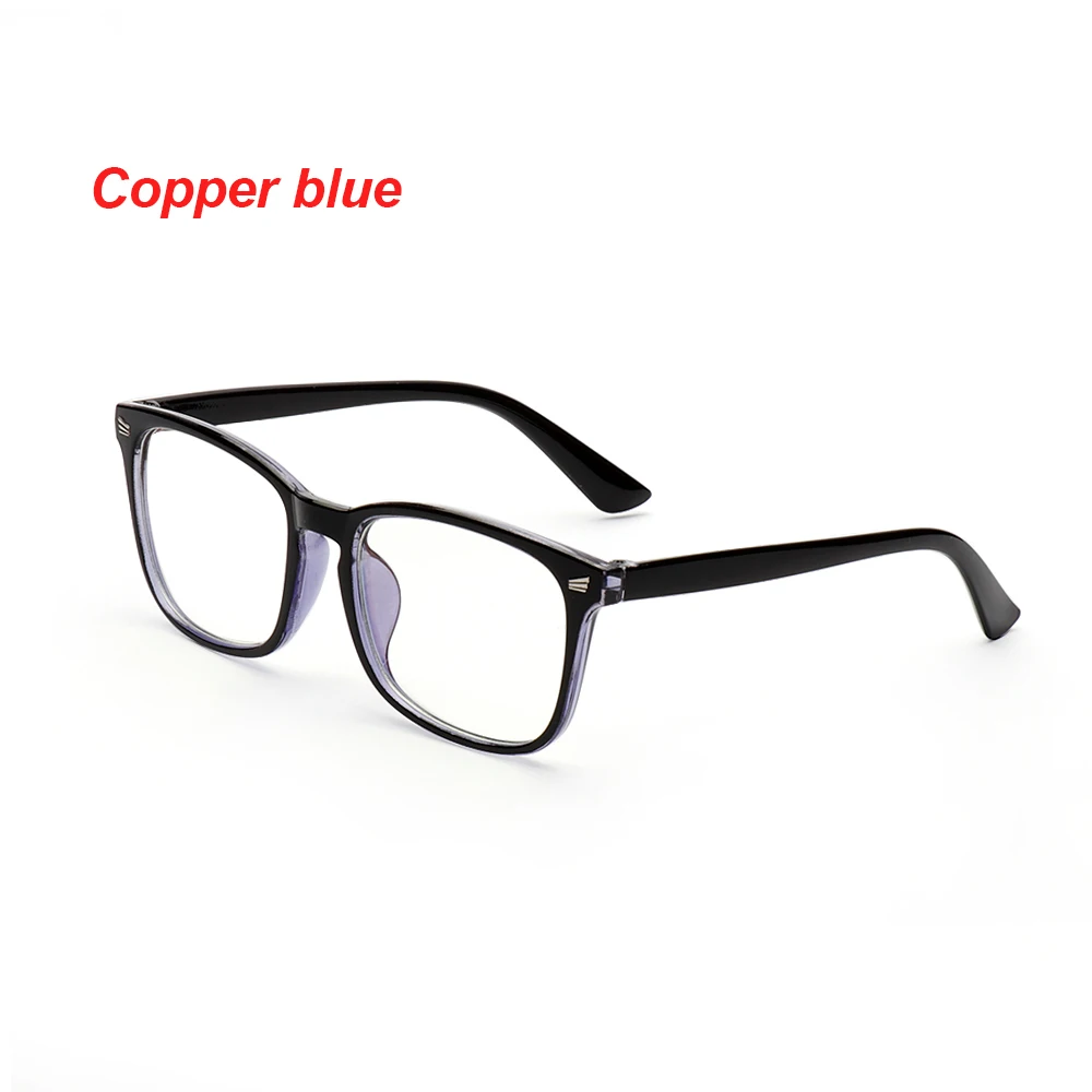 copper blue Модные очки унисекс с защитой от излучения, светильник синего цвета, очки для компьютера, очки для чтения, очки с плоским зеркалом - Цвет оправы: copper blue