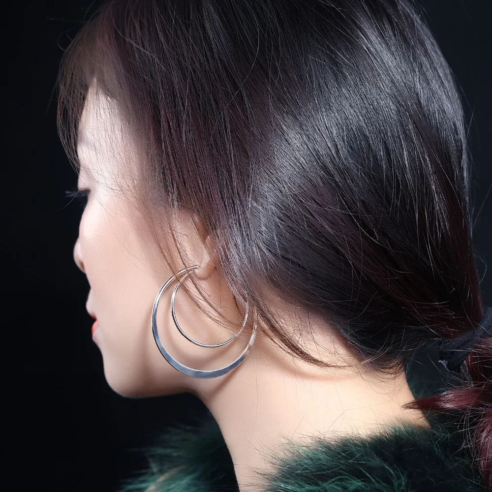 Новые модные женские серьги белого/золотого цвета разных размеров Двойные