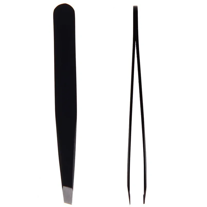 

Hot Sale 2pcs Professional Stainless Steel Slant Tip Hair Removal Eyebrow Tweezer Makeup Useful Beatiful Tool
