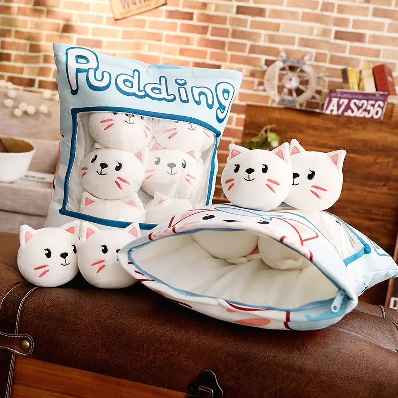 

Kawaii Pudding 8pcs Piggy&Cat&Dog Plush Balls Bag Snack Toy Soft Cartoon Animal Stuffed Doll Sofa Pillow Girlfriend Kids Gifts