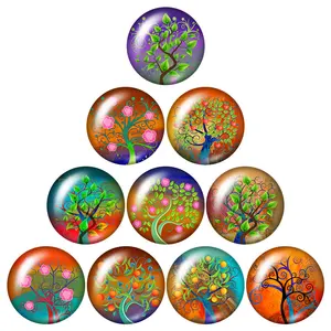 Красивое Дерево Красочные Волшебные деревья 10 шт Смешанные 12 мм16 мм18 мм25 мм круглые фото стекло кабошон демонстрация плоская задняя делая результаты