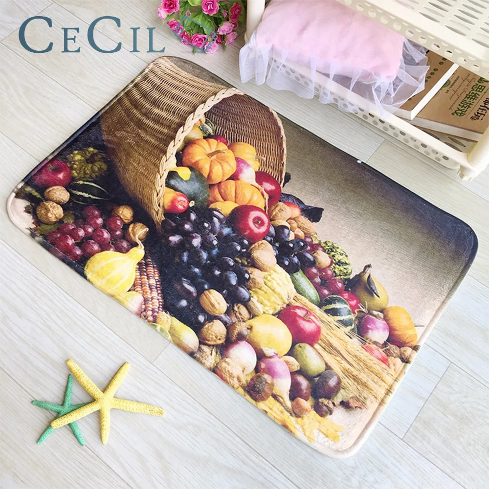 

Cecil Floor Mat Fresh Fruit Printed Suede Rug Home Decoration Carpet Floor Mat 40x60cm Outdoor Kitchen Rugs Dywan Kuchnia