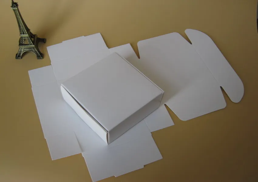 100 шт./лот 5 5x5 5x2 см подарочная упаковка белая бумажная коробка для ювелирных