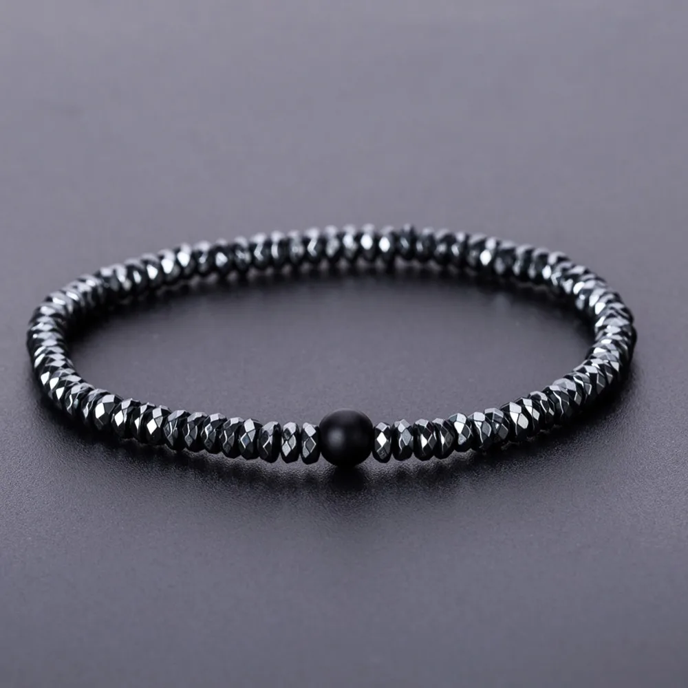 Noter 3 стильные маленькие гематитовые бусы браслеты панк пистолет черные мужские