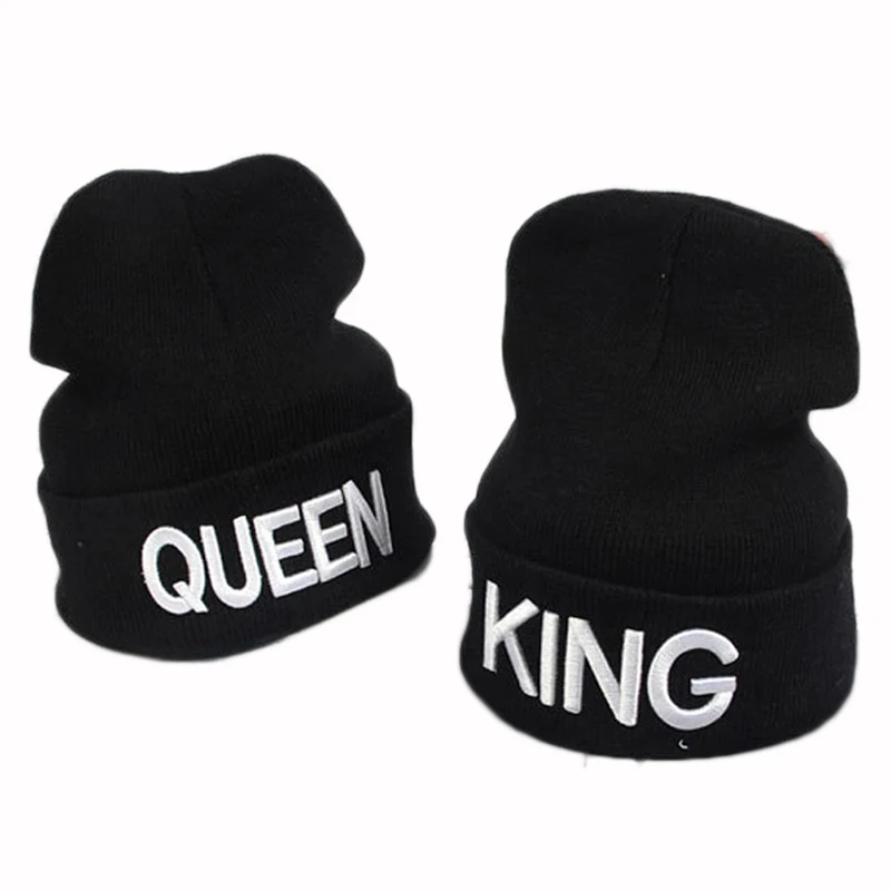 King queen зимние шапки бини Кепки Для мужчин женские чулки Шляпа Сплошной Цвета