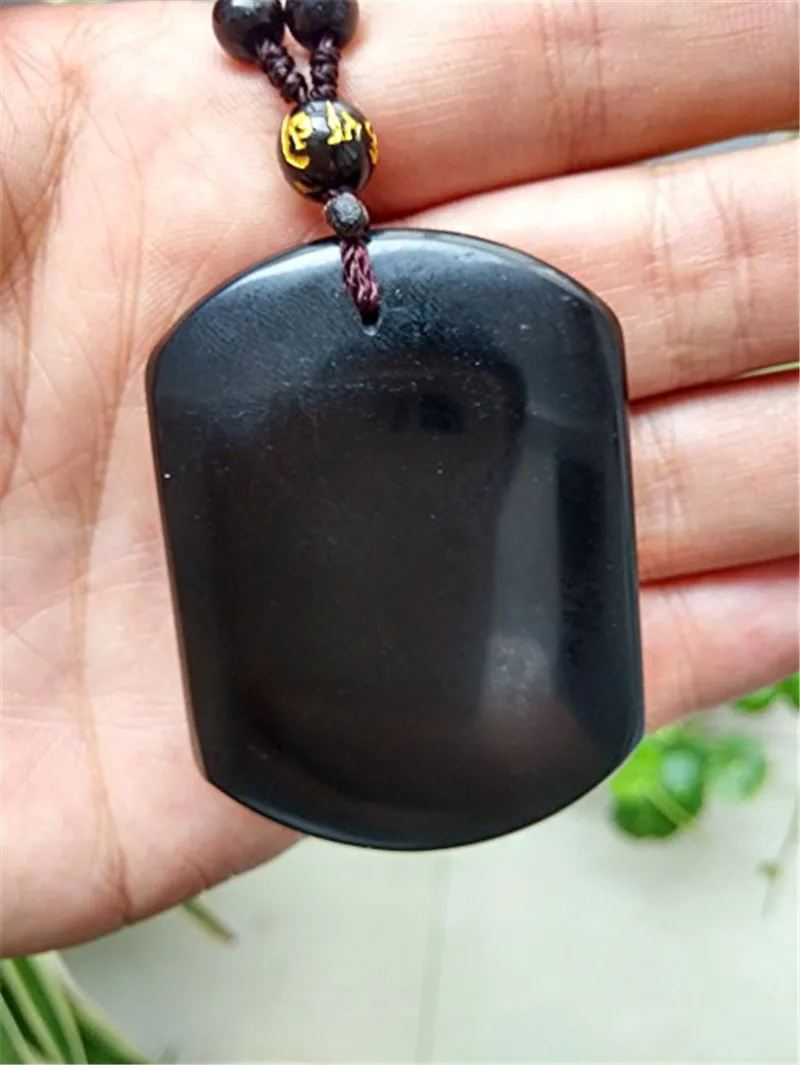 100% новинка натуральный черный обсидиан камень резная воющая подвеска в виде
