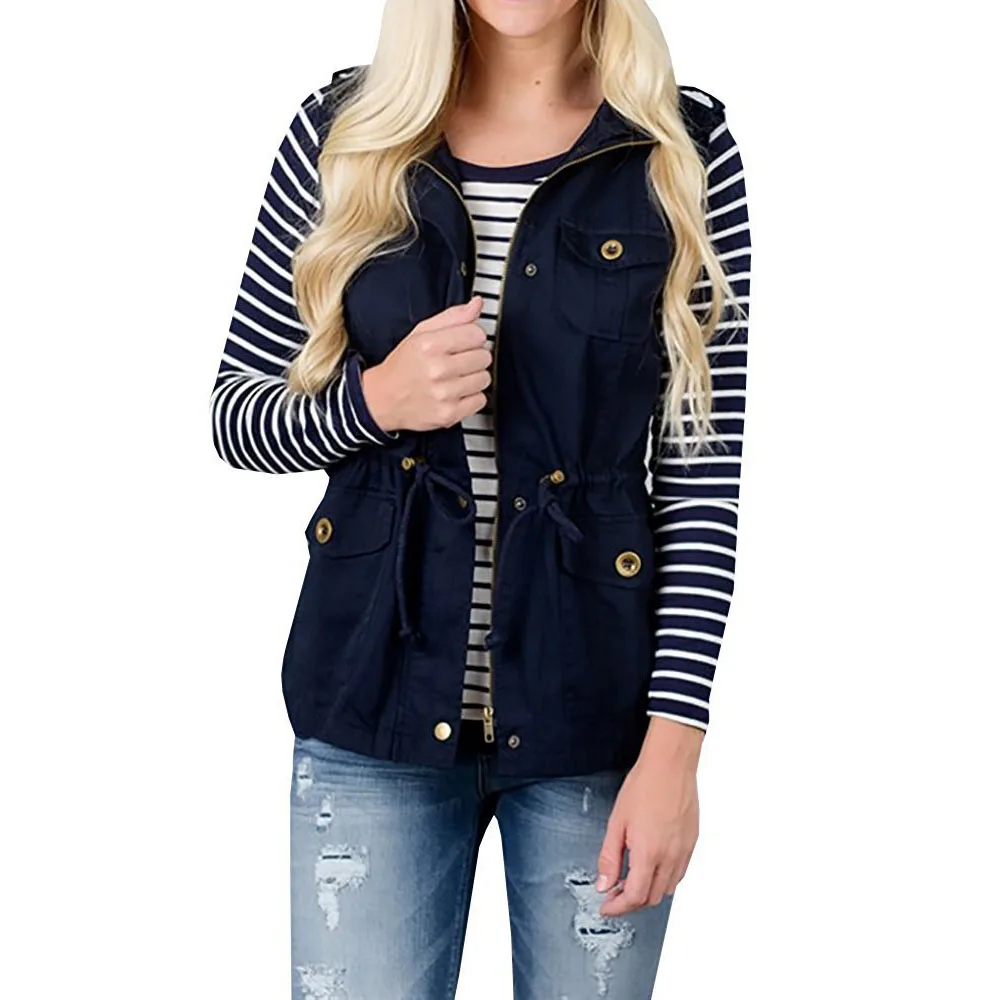 Maxfresh осень-зима одноцветное Однобортный без рукавов Для женщин жилет | Женская