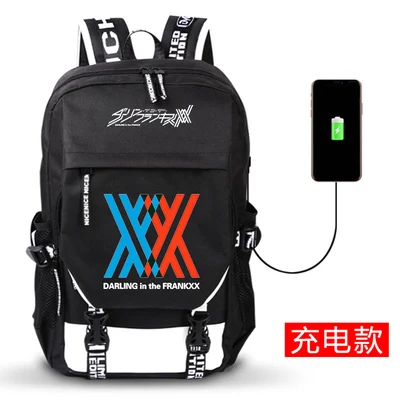 DitF DARLING в FRANXX аниме печати рюкзак ICHIGO Мику ZERO два Cos для женщин Backapck USB школьные ранцы для подростков обувь девочек