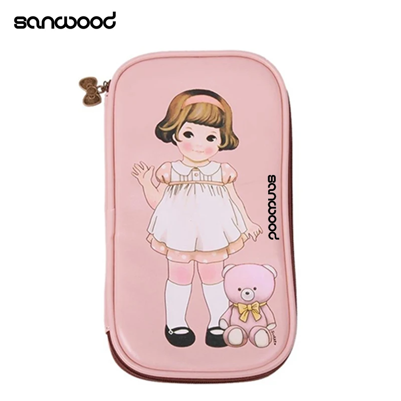 Женская милая мультяшная кукла с рисунком девушки Ручка Карандаш Чехол сумка
