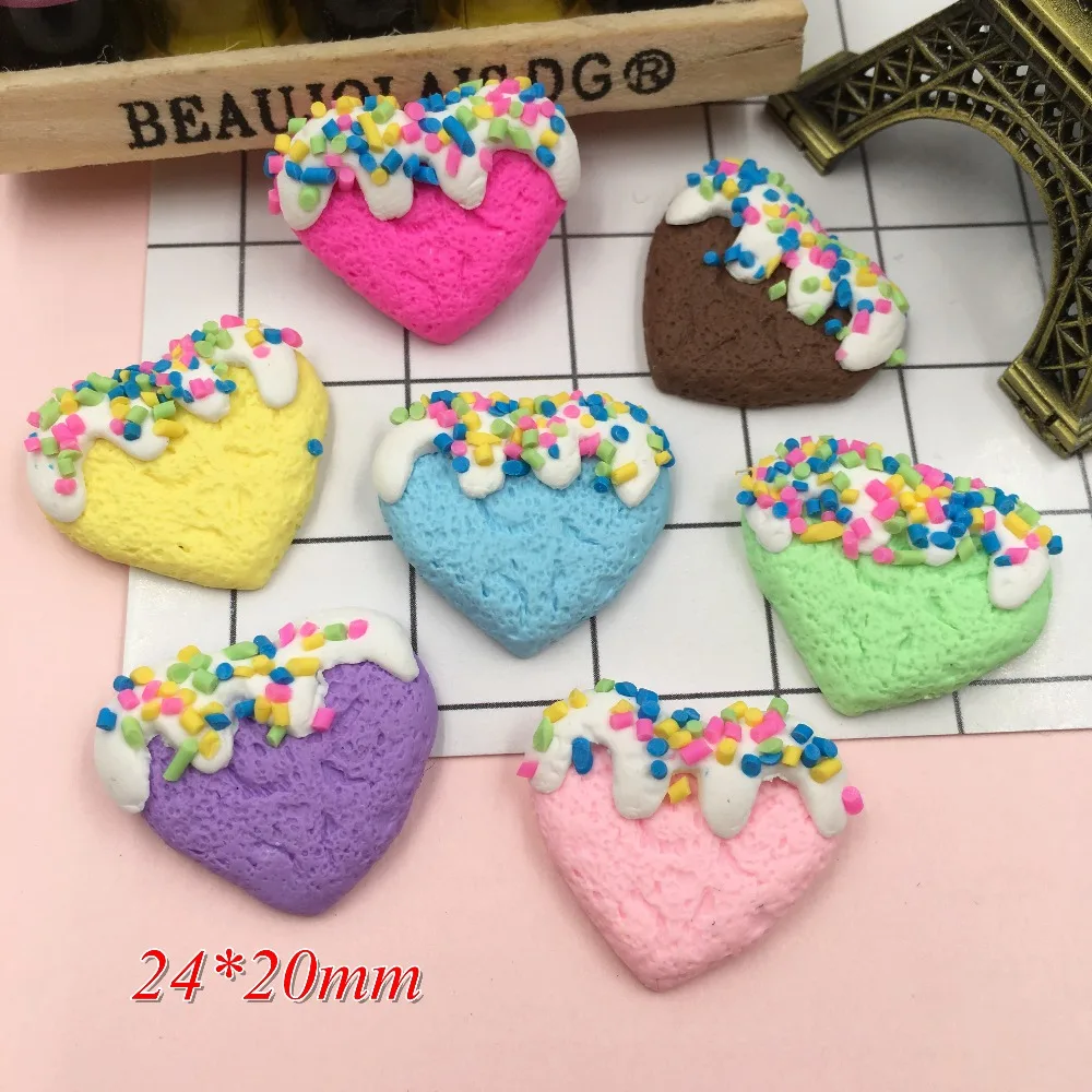 5 шт./лот Смола Новое поступление очаровательное Глиняное сердце для рукоделия