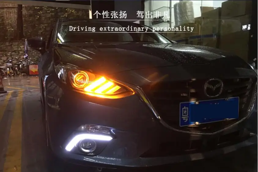 Стайлинга автомобилей налобный фонарь для Mazda 3 фар 2014 2015 2016 год Mazda3 axela фары