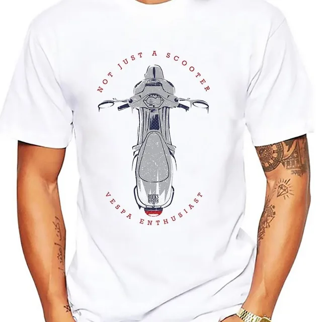 Классическая мужская футболка vespa бренд jollypeach новинка Повседневная homme удобная
