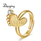 Кольцо на день рождения Duoying, с гравировкой имени, ног, для новорожденных, мамы, кольцо на юбилей, оптовая продажа, кольцо, подарок для мамы