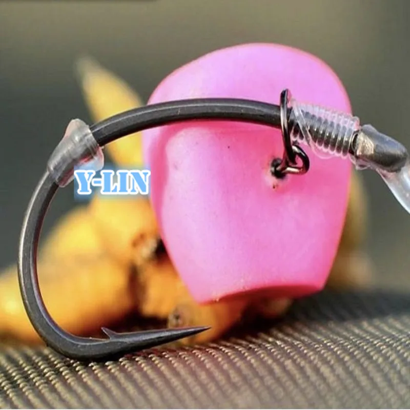 100 шт. ловля карпа прозрачный зеленый черный резиновый хвостовик Крюк стопор