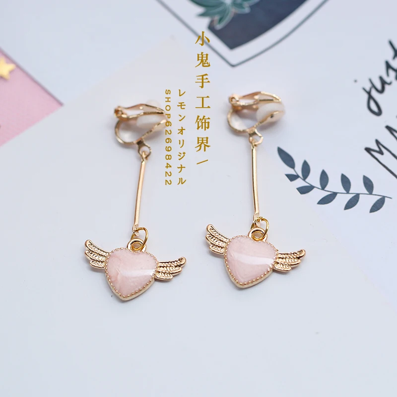The ear clip Цветная пудра голубая мечта японская ручная шпилька для волос с бантом мягкие украшения в виде бантов головной убор Лолита - Цвет: The ear clip