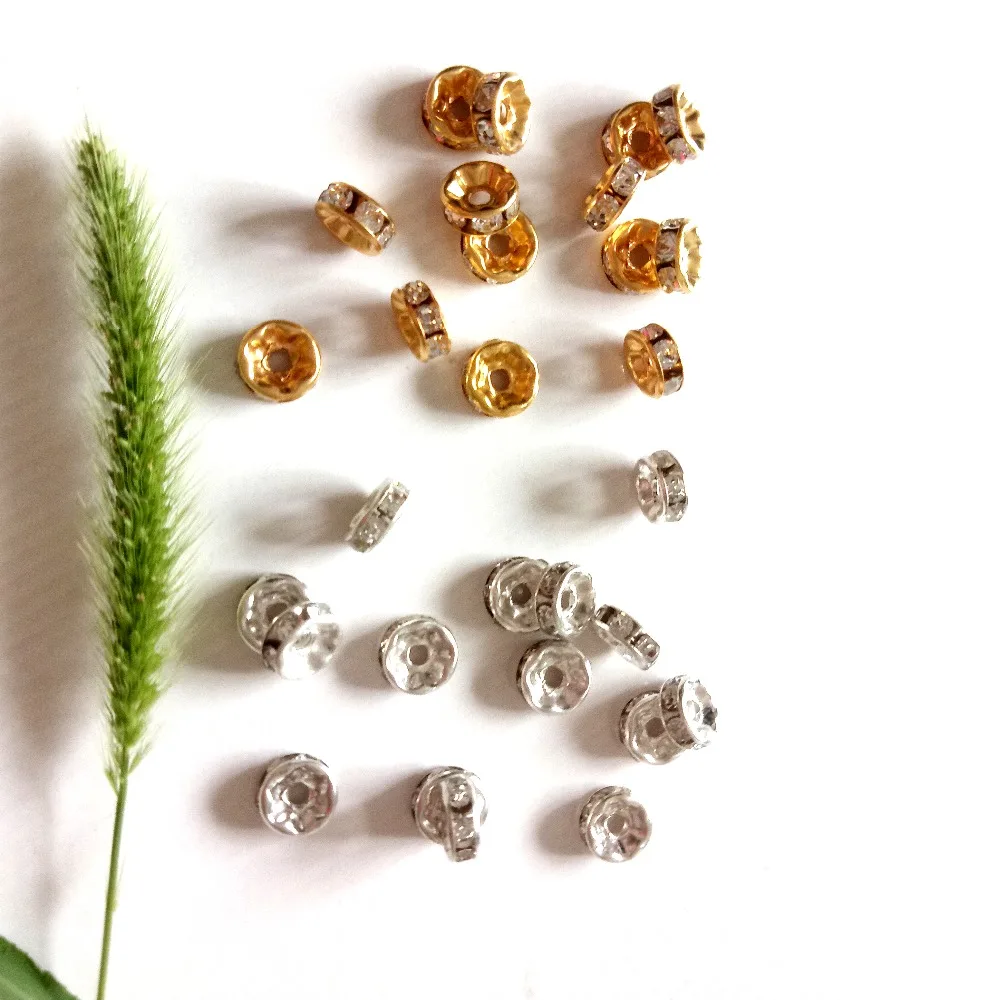 Модные 100 шт хрустальные бусины разделители со стразами для самостоятельного