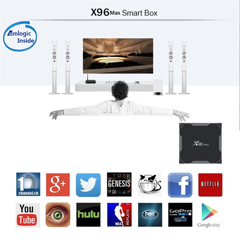 Rovtop X96Max 4K смарт ТВ BOX Android 8 1 Amlogic S905X2 LPDDR4 4 ядра Гб оперативной памяти 32 встроенной