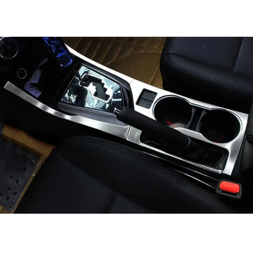 

Auto Console Gear Shift Decor Strip + Water Cup Holder Cover Trim Car Styling Overlays Sticker For Toyota Corolla 2014 2015 2016