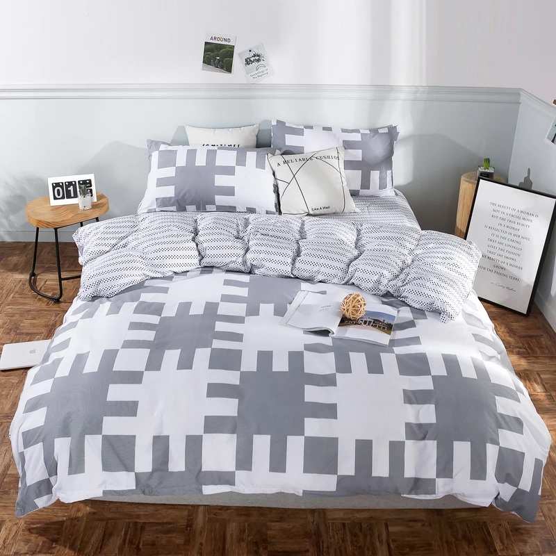 Хлопковый комплект постельного белья с геометрическим рисунком пододеяльник