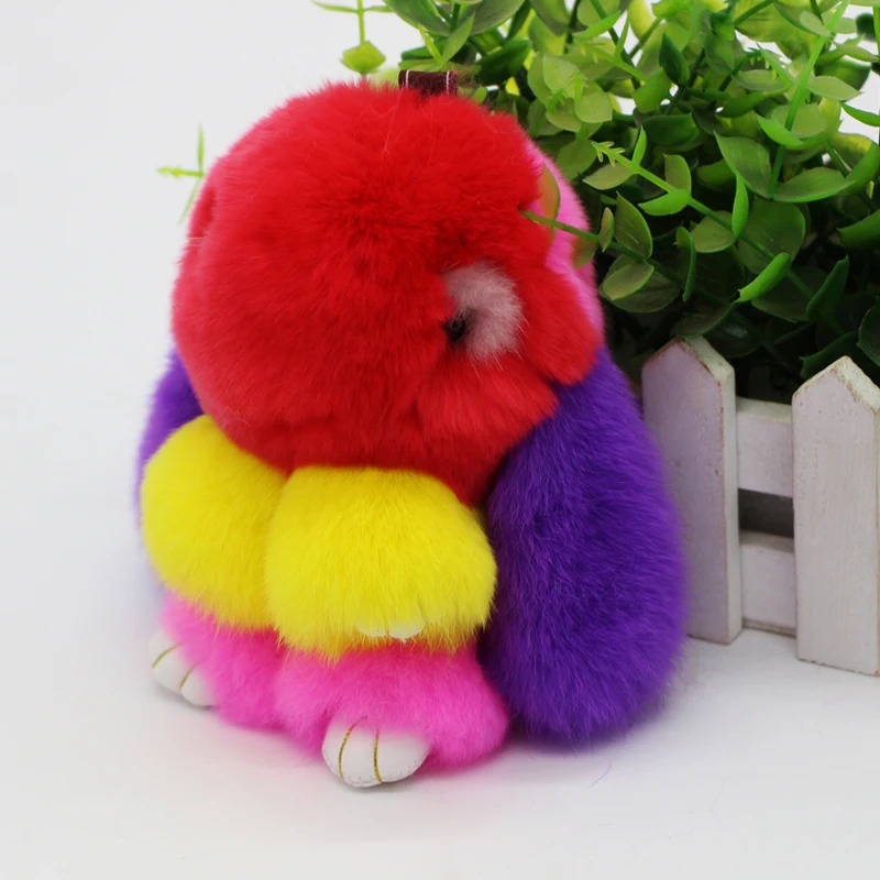 Новая Подлинная сумка из меха кролика рекс висячий дом ключи от машины отмечены 13