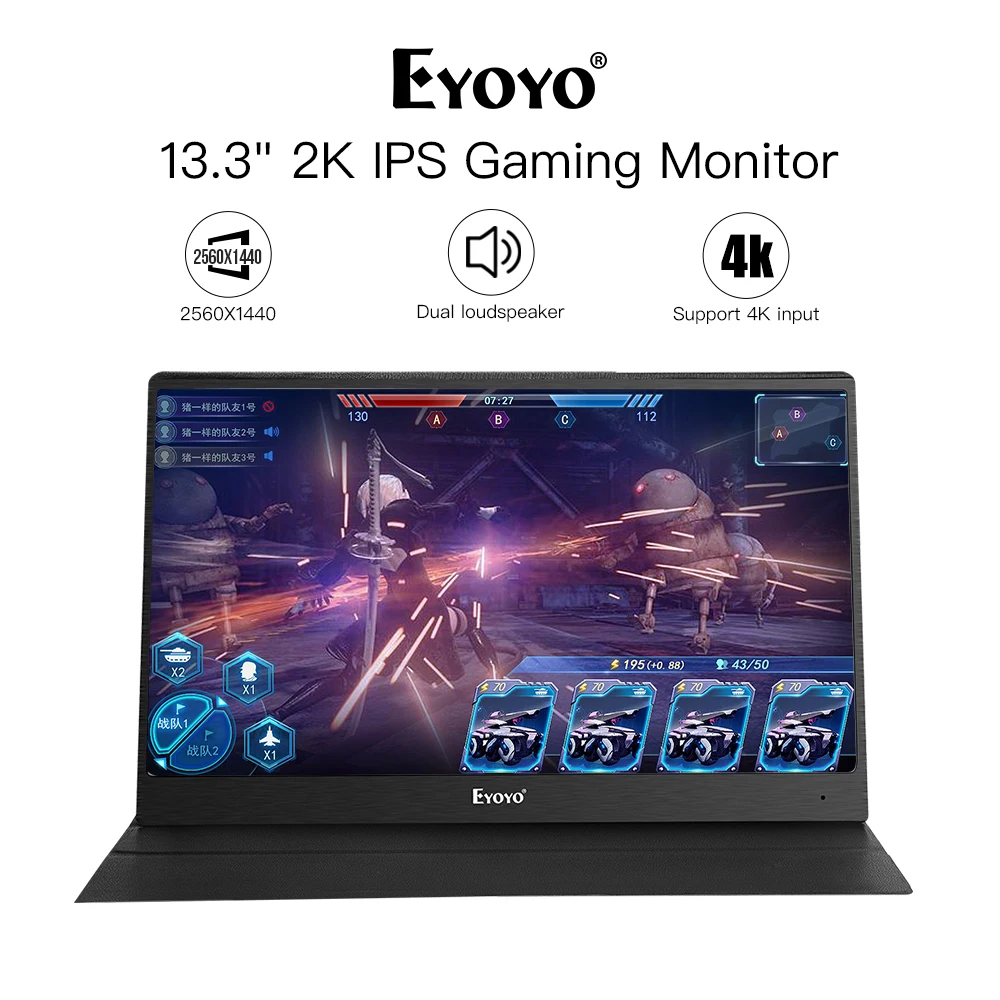 Eyoyo EM13J 13 3 &quot2540x1440 портативный ПК игровой монитор ips с 4 K HDMI вход для тонкого