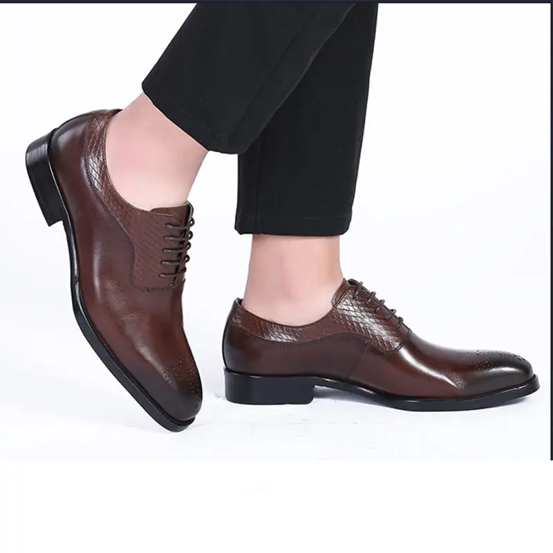 Мужские модельные туфли из натуральной кожи GRIMENTIN черные коричневые деловые