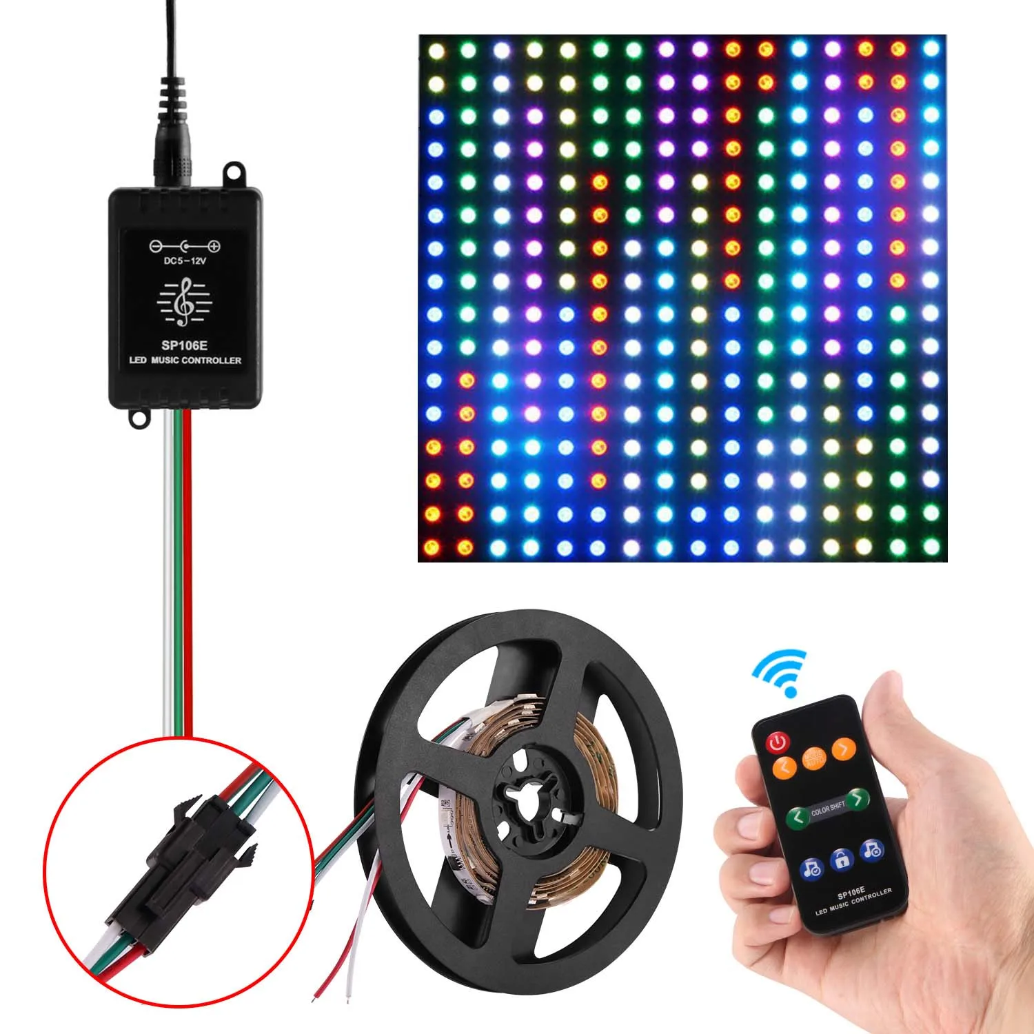 Программируемая Светодиодная лента 6.6ft 5050 RGB 60 WS2811 с пультом дистанционного