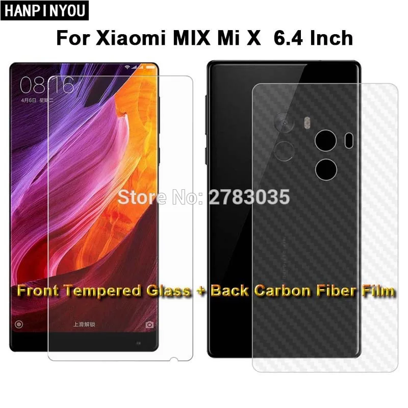

1 комплект = мягкая задняя пленка из углеродного волокна для Xiaomi Mi MIX X Mmix 6,4 "+ ультратонкое прозрачное закаленное стекло премиум-класса для пе...