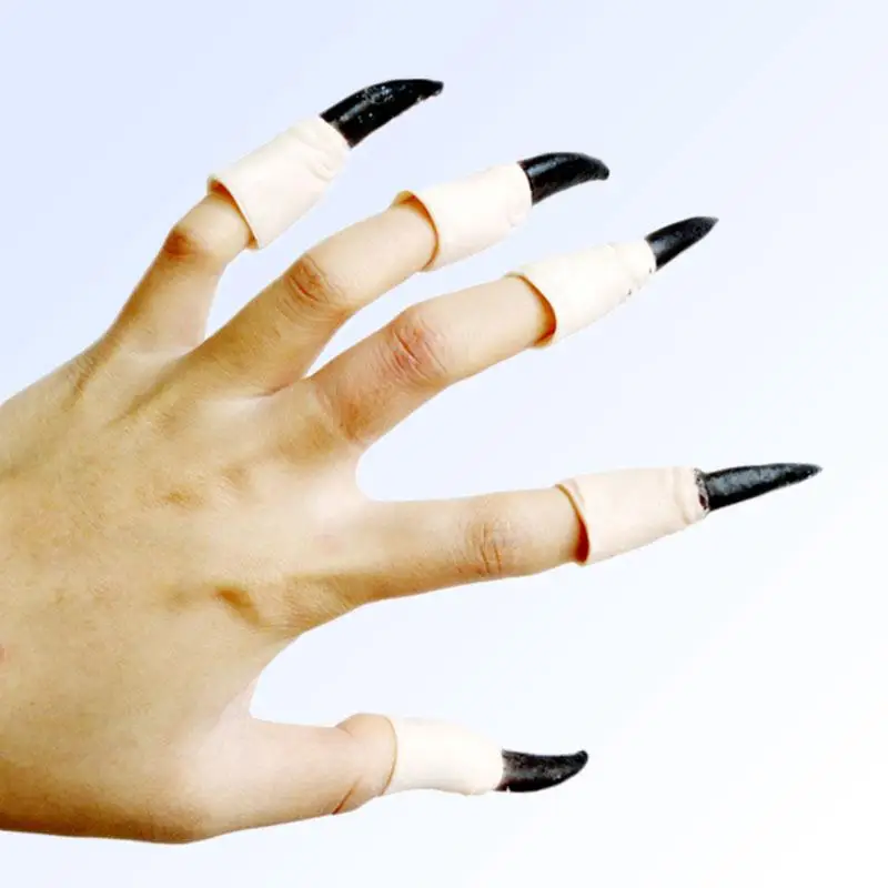 10 шт. Поддельные Пальцы ведьма Nail Крышка чехла Хэллоуин Опора для отдыха и