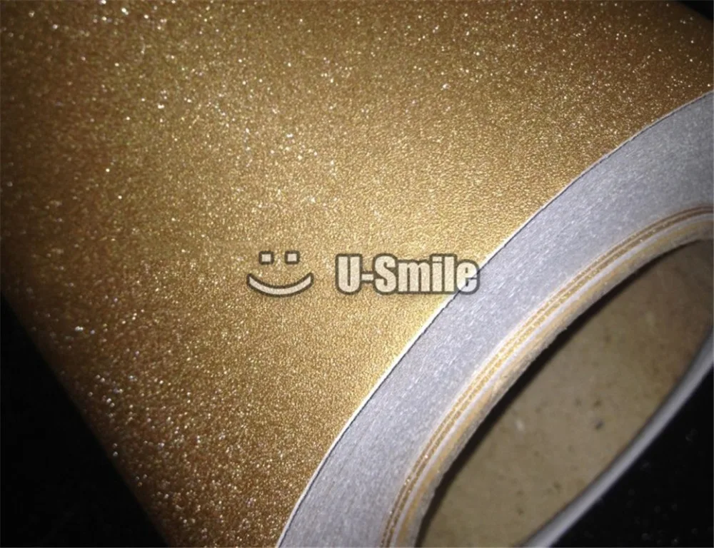

High Quality Sparkle Bling Sandy Gold Vinyl Skin Sticker Decal Bubble Free For Phone Laptop Cover Size:1.52*30M