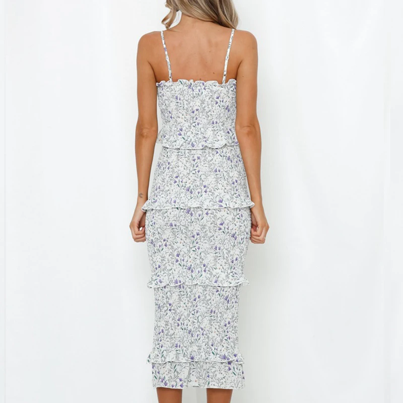 Женское винтажное длинное плиссированное платье шифоновое пляжное в стиле ретро