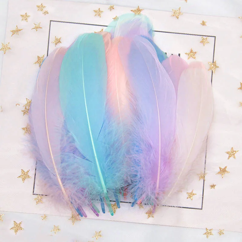 Разноцветные Шлейфы Лебедь Feathers10-15cm гусиное перо сценический шлейф Ловец снов промытый гусиный пух пушистый шлейф для свадьбы 50 шт