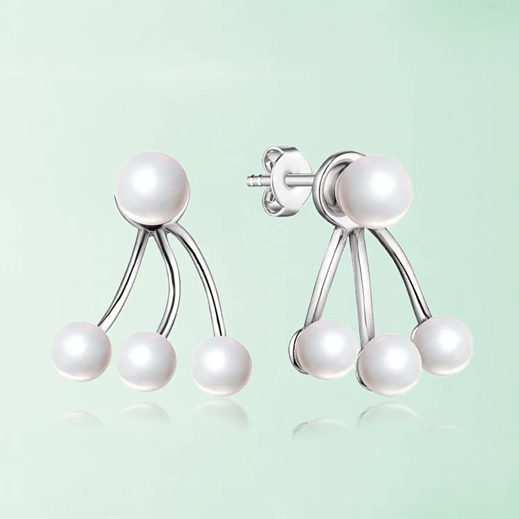 

silver jewelry wholesale wholesale natural freshwater pearl ear studs, ladies' joking Earrings factory direct sales
