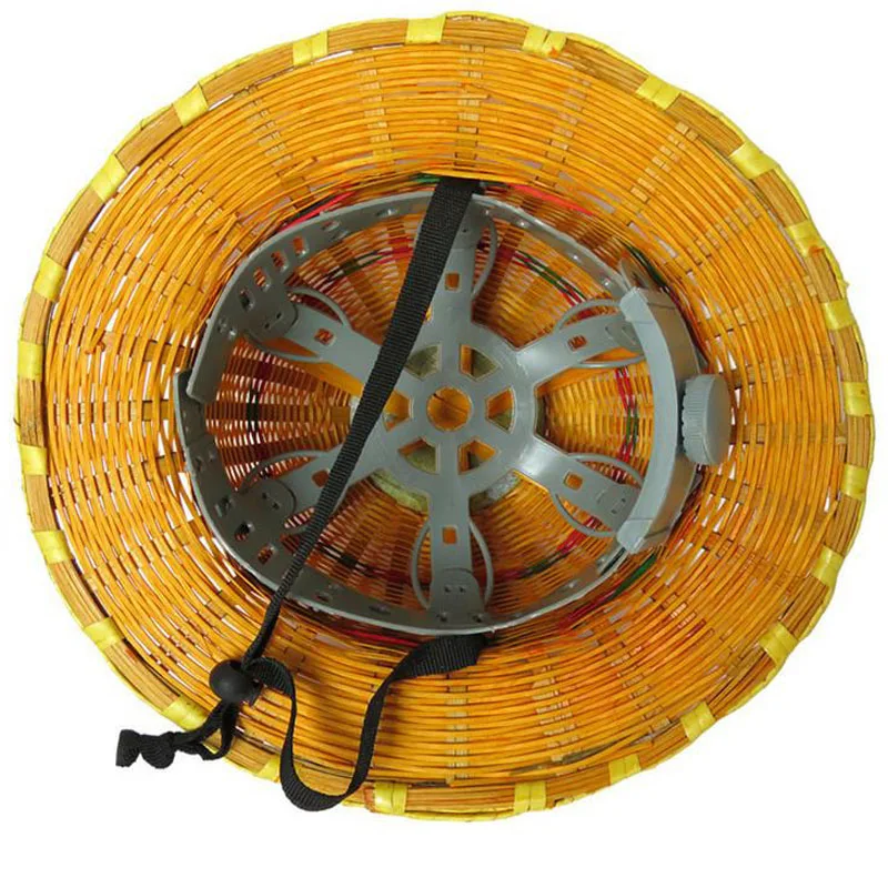 Бамбуковая Шляпа защитный шлем летние дышащие защитные шлемы со стальной