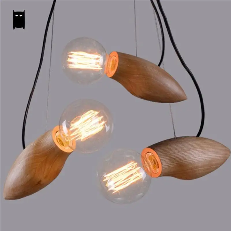 Подвесной светильник из натурального дубового дерева современный скандинавский