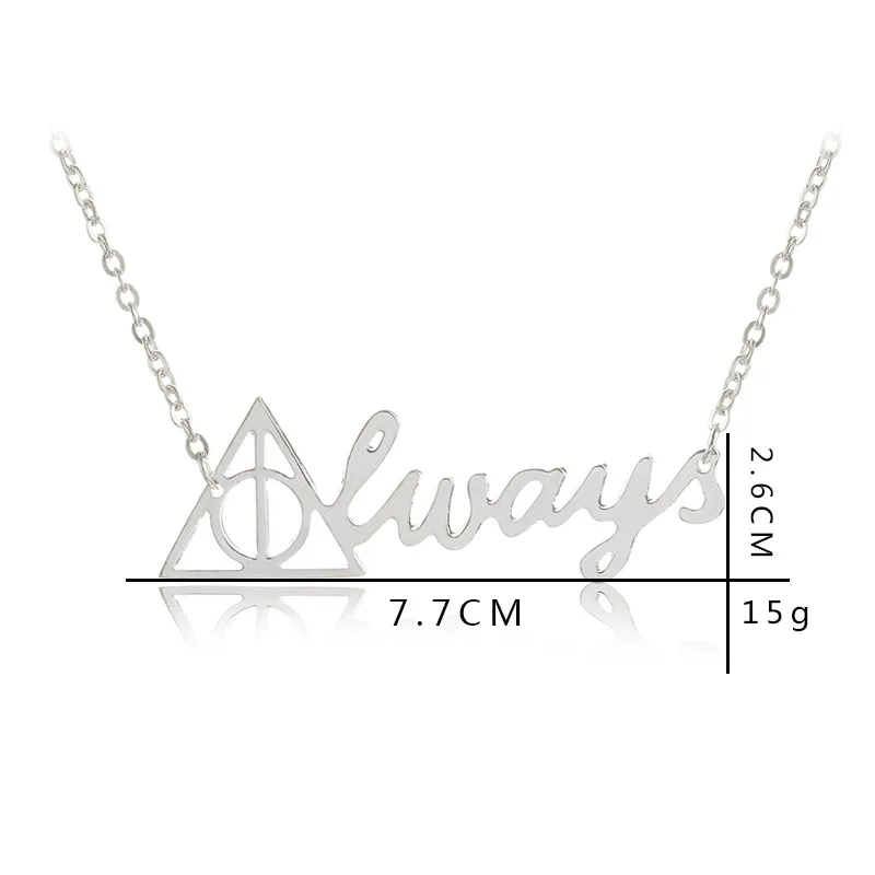 Fashion Vintage Triangular Harry Always Necklace Pendant Death Hallows Necklaces Pendants Potter For Women Wedding Jewelry | Украшения и