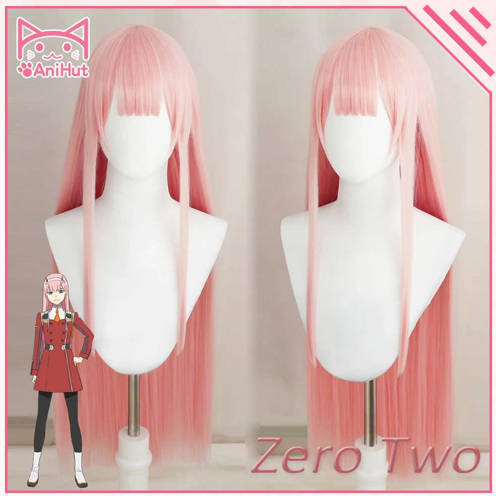 AniHut 02 Zero Two парик для косплея аниме Дарлинг в франкс парик для косплея розовые синтетические волосы 02 Дарлинг в франкс волосы для женщин