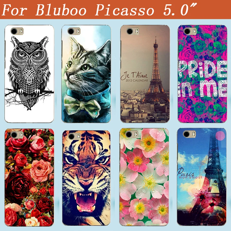 Чехол для bluboo Пикассо крышка 5.0 дюйма Обложка живописи цветок животных Эйфелева