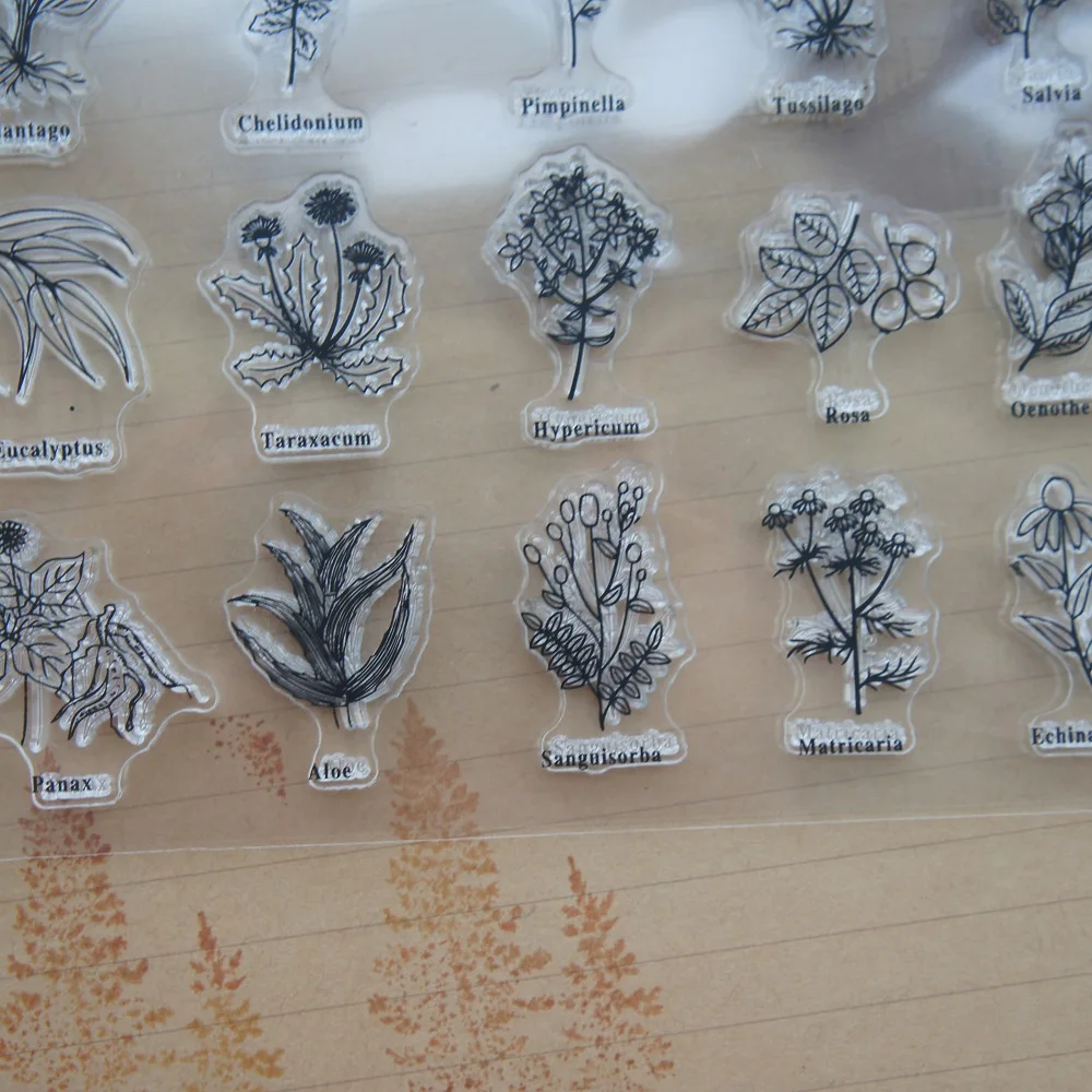 Plant Illustrated Design Clear Transparent Stamp Silicone Stamps As Scrapbooking Decoration DIY Card Paper Gift Use | Дом и сад